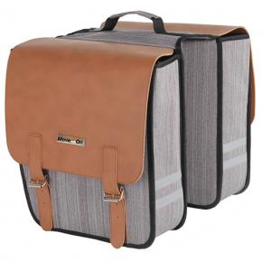 Cycling Double Pannier Bag with Leather Flap 12.6 Inch