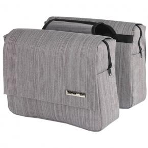 Grey Bicycle Double Zipped Pannier Bag 13.8 Inch 